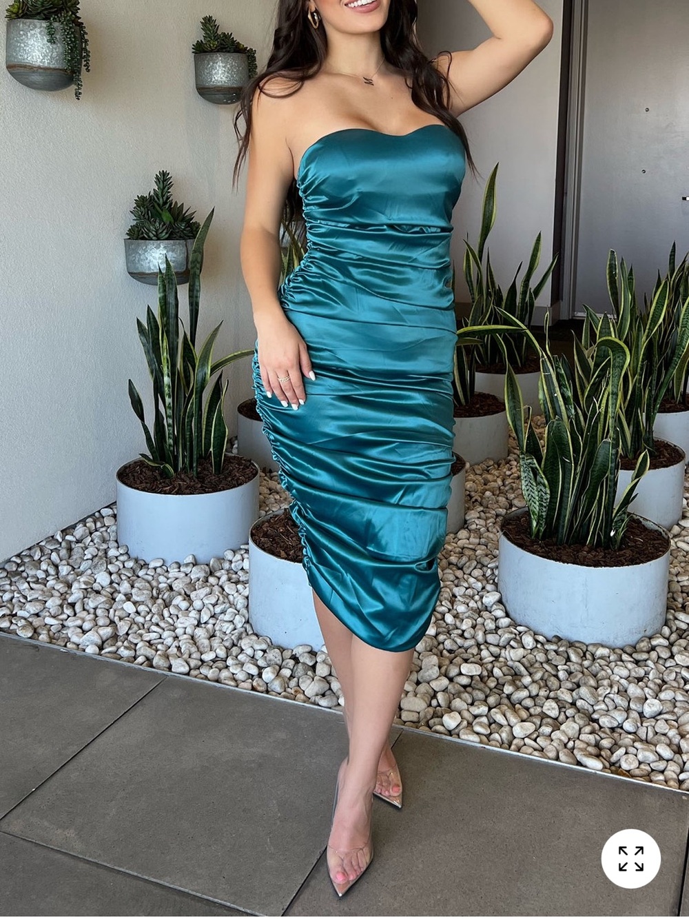 Fashion Nova Teal Satin Garment